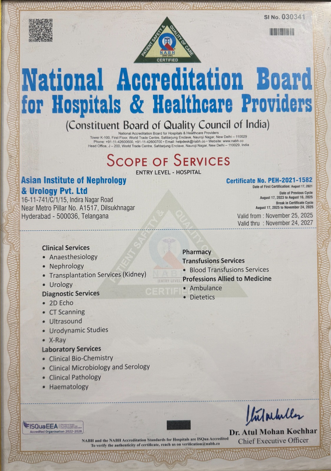 NABH Scope of Services — Dilsukhnagar, Hyderabad
